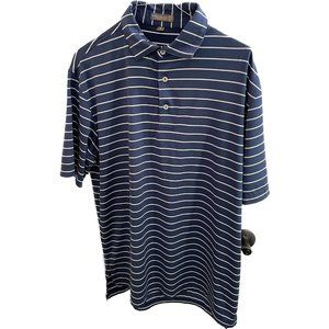 PETER MILLAR SUMMER COMFORT GOLF POLO SIZE Medium BLUE/WHITE